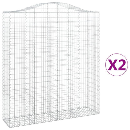 Cesti Gabbioni ad Arco 2 pz 200x50x220/240 cm Ferro Zincato