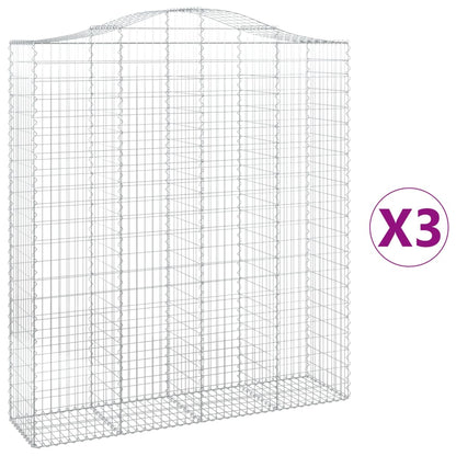 Cesti Gabbioni ad Arco 3 pz 200x50x220/240 cm Ferro Zincato