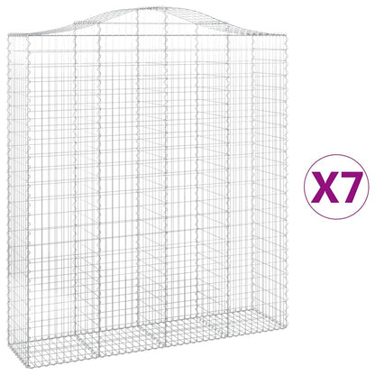 Cesti Gabbioni ad Arco 7 pz 200x50x220/240 cm Ferro Zincato