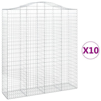 Cesti Gabbioni ad Arco 10 pz 200x50x220/240 cm Ferro Zincato