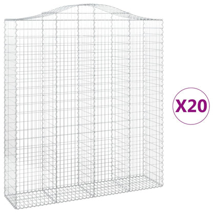 Cesti Gabbioni ad Arco 20 pz 200x50x220/240 cm Ferro Zincato