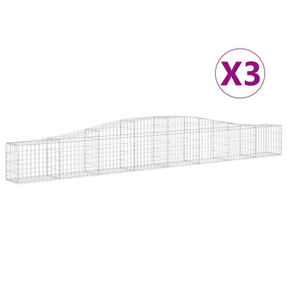 Cesti Gabbioni ad Arco 3 pz 400x30x40/60 cm Ferro Zincato