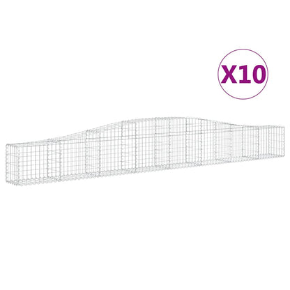 Cesti Gabbioni ad Arco 10 pz 400x30x40/60 cm Ferro Zincato