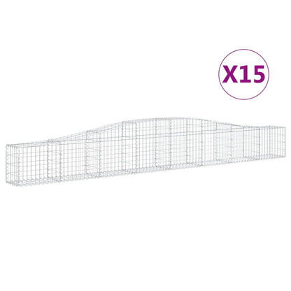 Cesti Gabbioni ad Arco 15 pz 400x30x40/60 cm Ferro Zincato