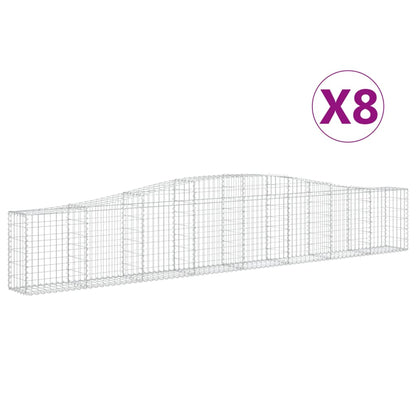 Cesti Gabbioni ad Arco 8 pz 400x30x60/80 cm Ferro Zincato