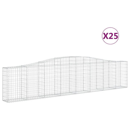 Cesti Gabbioni ad Arco 25 pz 400x30x80/100 cm Ferro Zincato