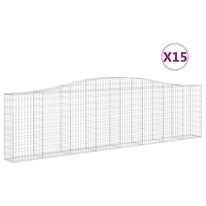 Cesti Gabbioni ad Arco 15 pz 400x30x100/120 cm Ferro Zincato