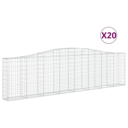 Cesti Gabbioni ad Arco 20 pz 400x30x100/120 cm Ferro Zincato
