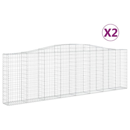 Cesti Gabbioni ad Arco 2 pz 400x30x120/140 cm Ferro Zincato