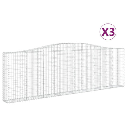Cesti Gabbioni ad Arco 3 pz 400x30x120/140 cm Ferro Zincato