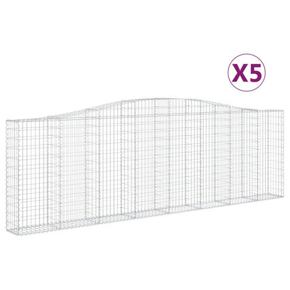 Cesti Gabbioni ad Arco 5 pz 400x30x120/140 cm Ferro Zincato