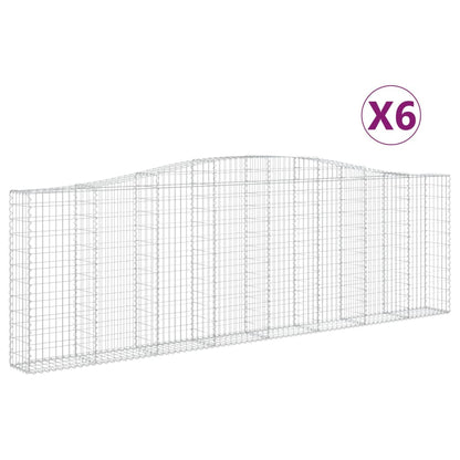 Cesti Gabbioni ad Arco 6 pz 400x30x120/140 cm Ferro Zincato
