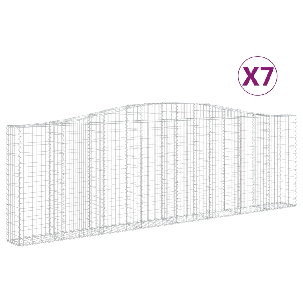 Cesti Gabbioni ad Arco 7 pz 400x30x120/140 cm Ferro Zincato