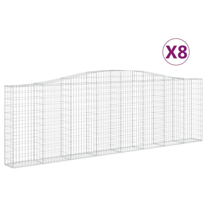 Cesti Gabbioni ad Arco 8 pz 400x30x120/140 cm Ferro Zincato