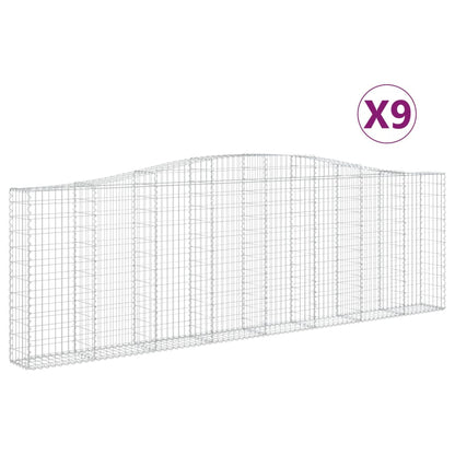 Cesti Gabbioni ad Arco 9 pz 400x30x120/140 cm Ferro Zincato