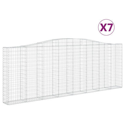 Cesti Gabbioni ad Arco 7 pz 400x30x140/160 cm Ferro Zincato