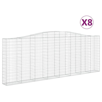 Cesti Gabbioni ad Arco 8 pz 400x30x140/160 cm Ferro Zincato
