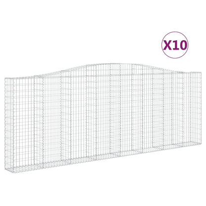 Cesti Gabbioni ad Arco 10 pz 400x30x140/160 cm Ferro Zincato