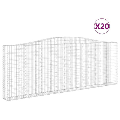 Cesti Gabbioni ad Arco 20 pz 400x30x140/160 cm Ferro Zincato