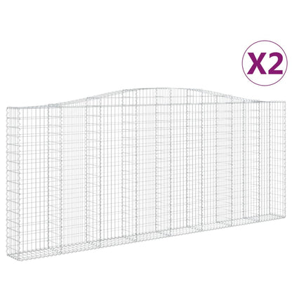 Cesti Gabbioni ad Arco 2 pz 400x30x160/180 cm Ferro Zincato