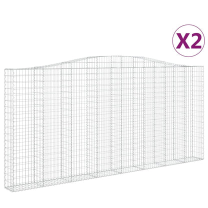 Cesti Gabbioni ad Arco 2 pz 400x30x180/200 cm Ferro Zincato