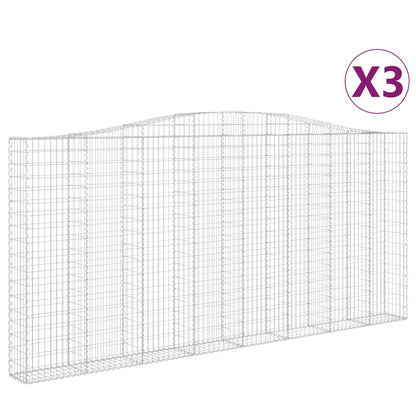 Cesti Gabbioni ad Arco 3 pz 400x30x180/200 cm Ferro Zincato