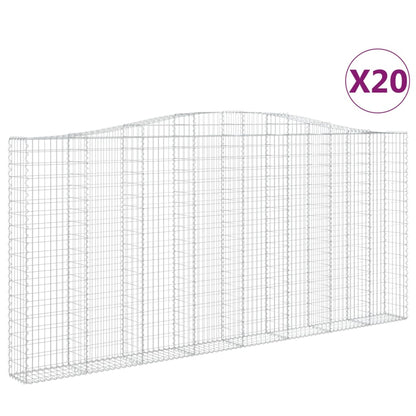 Cesti Gabbioni ad Arco 20 pz 400x30x180/200 cm Ferro Zincato