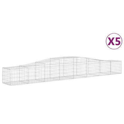 Cesti Gabbioni ad Arco 5 pz 400x50x40/60 cm Ferro Zincato
