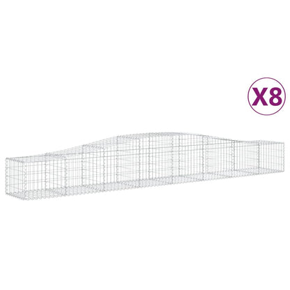 Cesti Gabbioni ad Arco 8 pz 400x50x40/60 cm Ferro Zincato