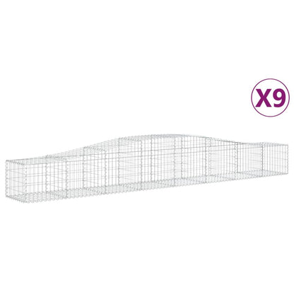 Cesti Gabbioni ad Arco 9 pz 400x50x40/60 cm Ferro Zincato
