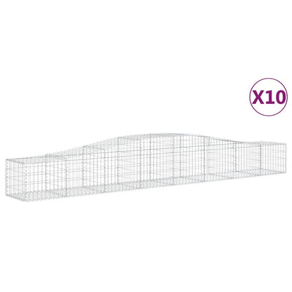 Cesti Gabbioni ad Arco 10 pz 400x50x40/60 cm Ferro Zincato
