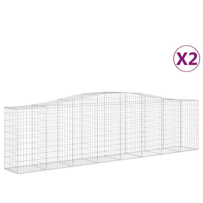 Cesti Gabbioni ad Arco 2 pz 400x50x100/120 cm Ferro Zincato