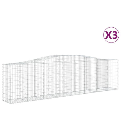Cesti Gabbioni ad Arco 3 pz 400x50x100/120 cm Ferro Zincato