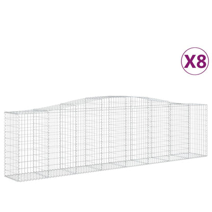 Cesti Gabbioni ad Arco 8 pz 400x50x100/120 cm Ferro Zincato