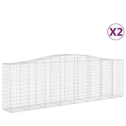 Cesti Gabbioni ad Arco 2 pz 400x50x120/140 cm Ferro Zincato