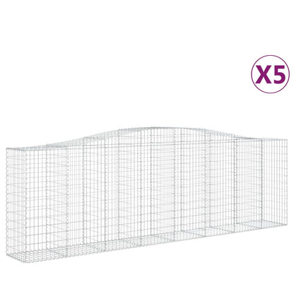 Cesti Gabbioni ad Arco 5 pz 400x50x120/140 cm Ferro Zincato