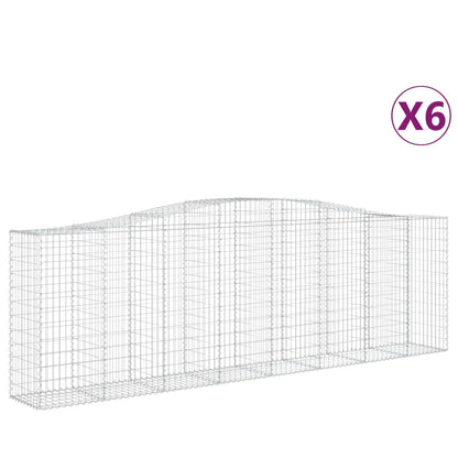 Cesti Gabbioni ad Arco 6 pz 400x50x120/140 cm Ferro Zincato