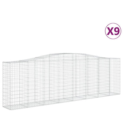 Cesti Gabbioni ad Arco 9 pz 400x50x120/140 cm Ferro Zincato
