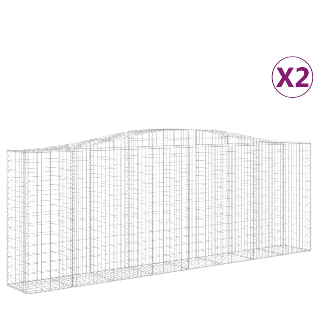 Cesti Gabbioni ad Arco 2 pz 400x50x140/160 cm Ferro Zincato