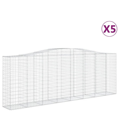 Cesti Gabbioni ad Arco 5 pz 400x50x140/160 cm Ferro Zincato