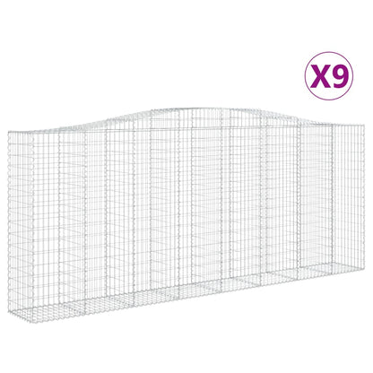 Cesti Gabbioni ad Arco 9 pz 400x50x160/180 cm Ferro Zincato