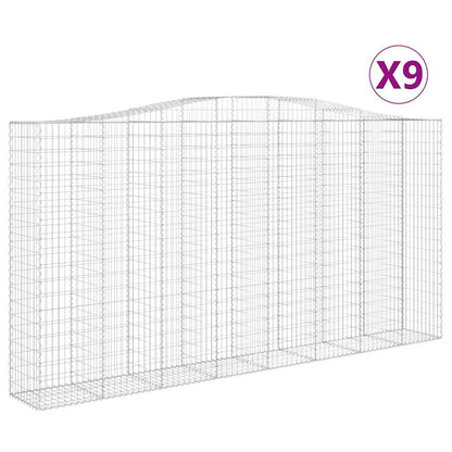 Cesti Gabbioni ad Arco 9 pz 400x50x200/220 cm Ferro Zincato