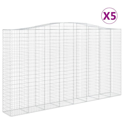 Cesti Gabbioni ad Arco 5 pz 400x50x220/240 cm Ferro Zincato