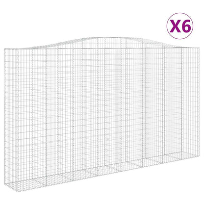 Cesti Gabbioni ad Arco 6 pz 400x50x220/240 cm Ferro Zincato