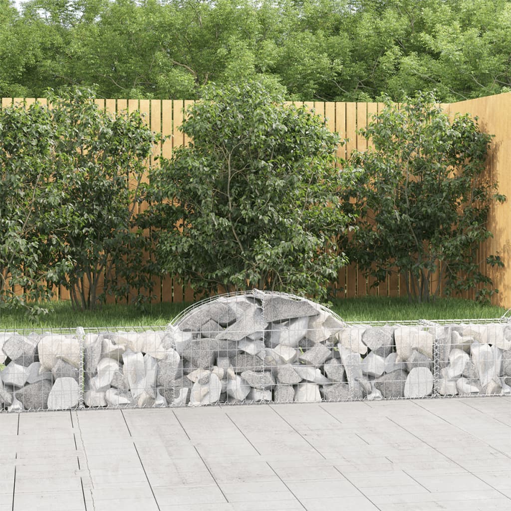 Cesti Gabbioni ad Arco 2 pz 200x30x40/60 cm Ferro Zincato