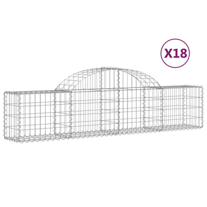 Cesti Gabbioni ad Arco 18 pz 200x30x40/60 cm Ferro Zincato