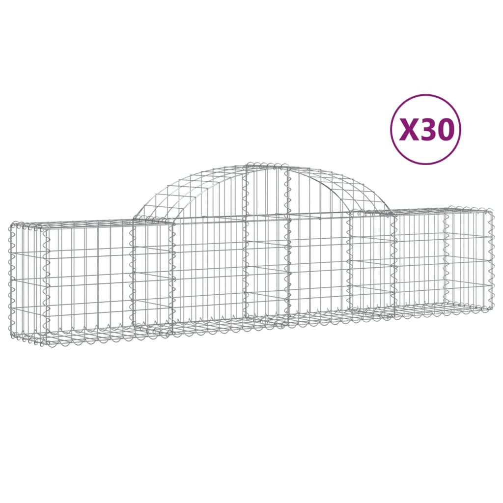 Cesti Gabbioni ad Arco 30 pz 200x30x40/60 cm Ferro Zincato