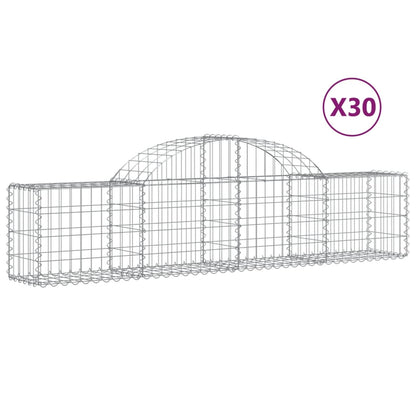 Cesti Gabbioni ad Arco 30 pz 200x30x40/60 cm Ferro Zincato