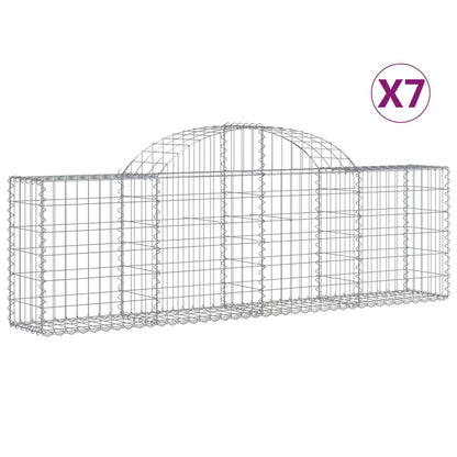 Cesti Gabbioni ad Arco 7 pz 200x30x60/80 cm Ferro Zincato