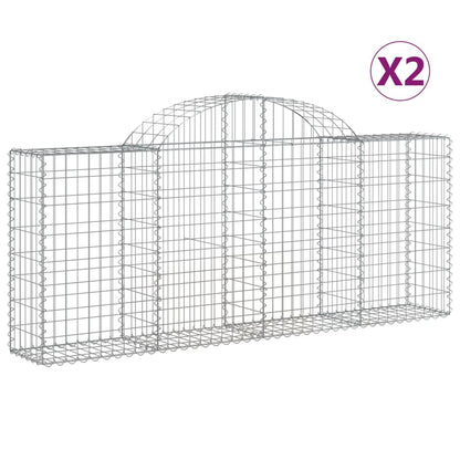Cesti Gabbioni ad Arco 2 pz 200x30x80/100 cm Ferro Zincato